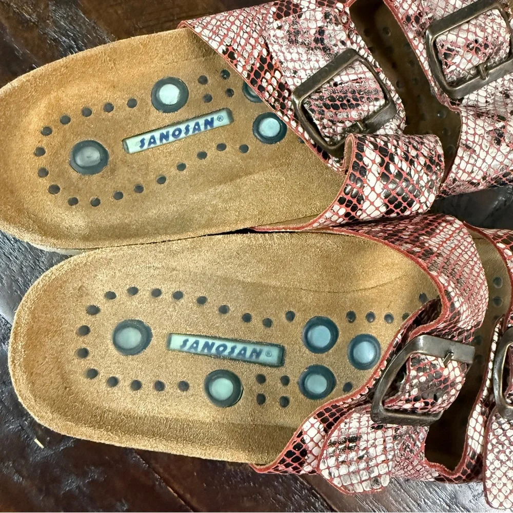 Sanosan Women's Aston Snake Leather Sietelunas Sandals Size 38